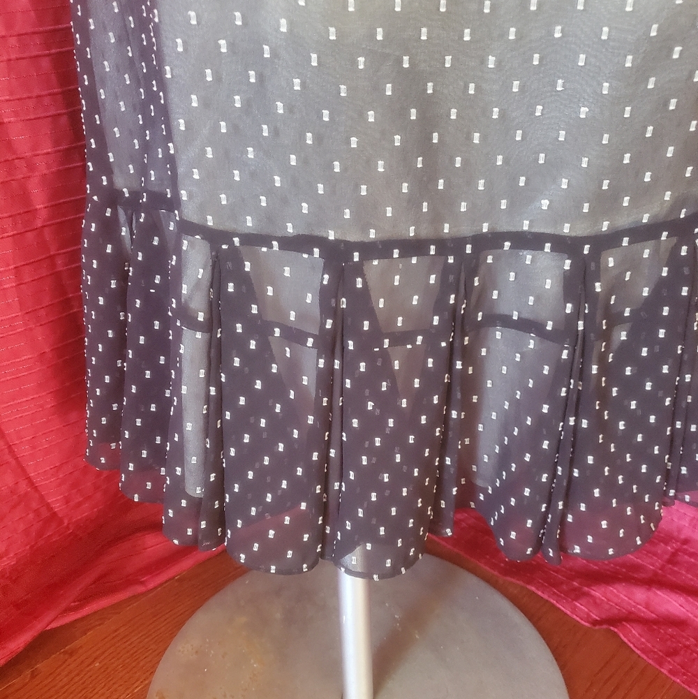 LOFT Black and White Dotted Pencil Skirt - Picture 3 of 5
